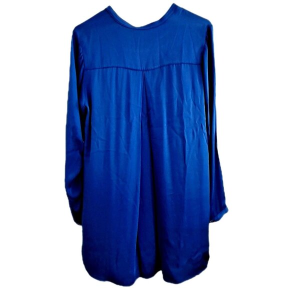 Nouvelle Palm Beach Women's L Royal Blue Silk Long Sleeve Blouse - Picture 3 of 8